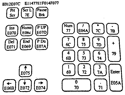 کد کلید های صفحه کلید کامپیوتر